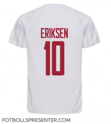 Danmark Christian Eriksen #10 Borta Matchtröja VM 2022 Kortärmad